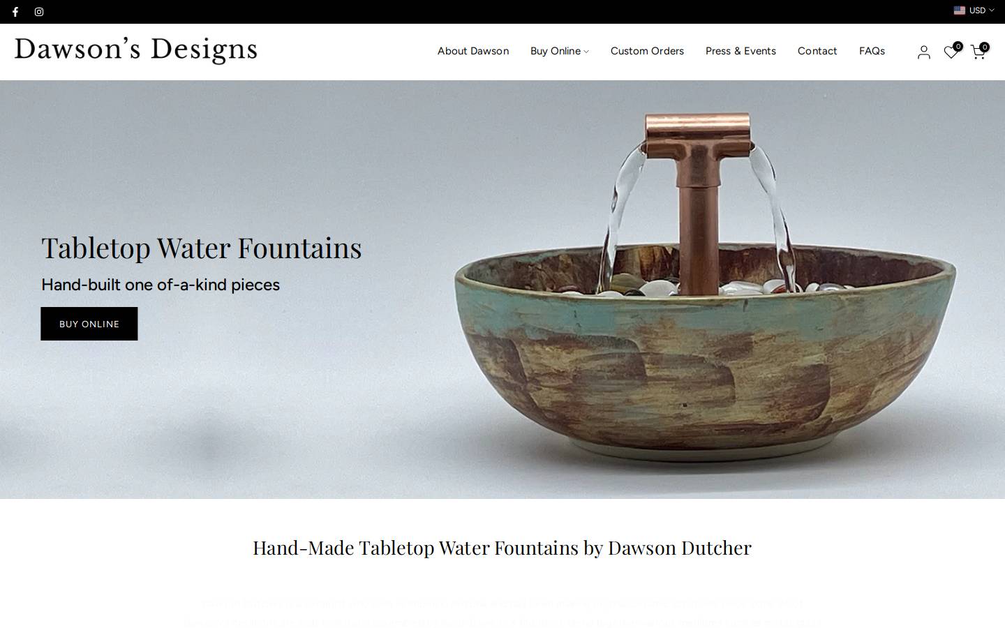 dawsonsdesigns.com homepage screenshot