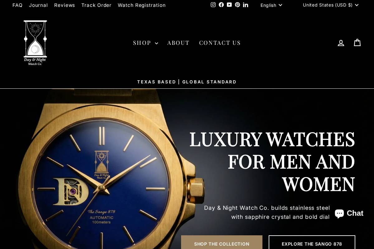 dayandnightwatches.com homepage screenshot