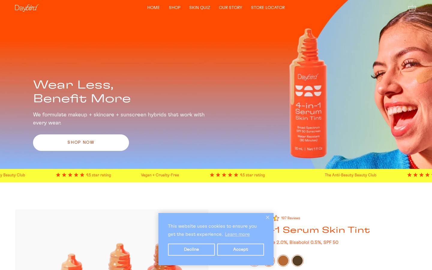Daybird homepage screenshot