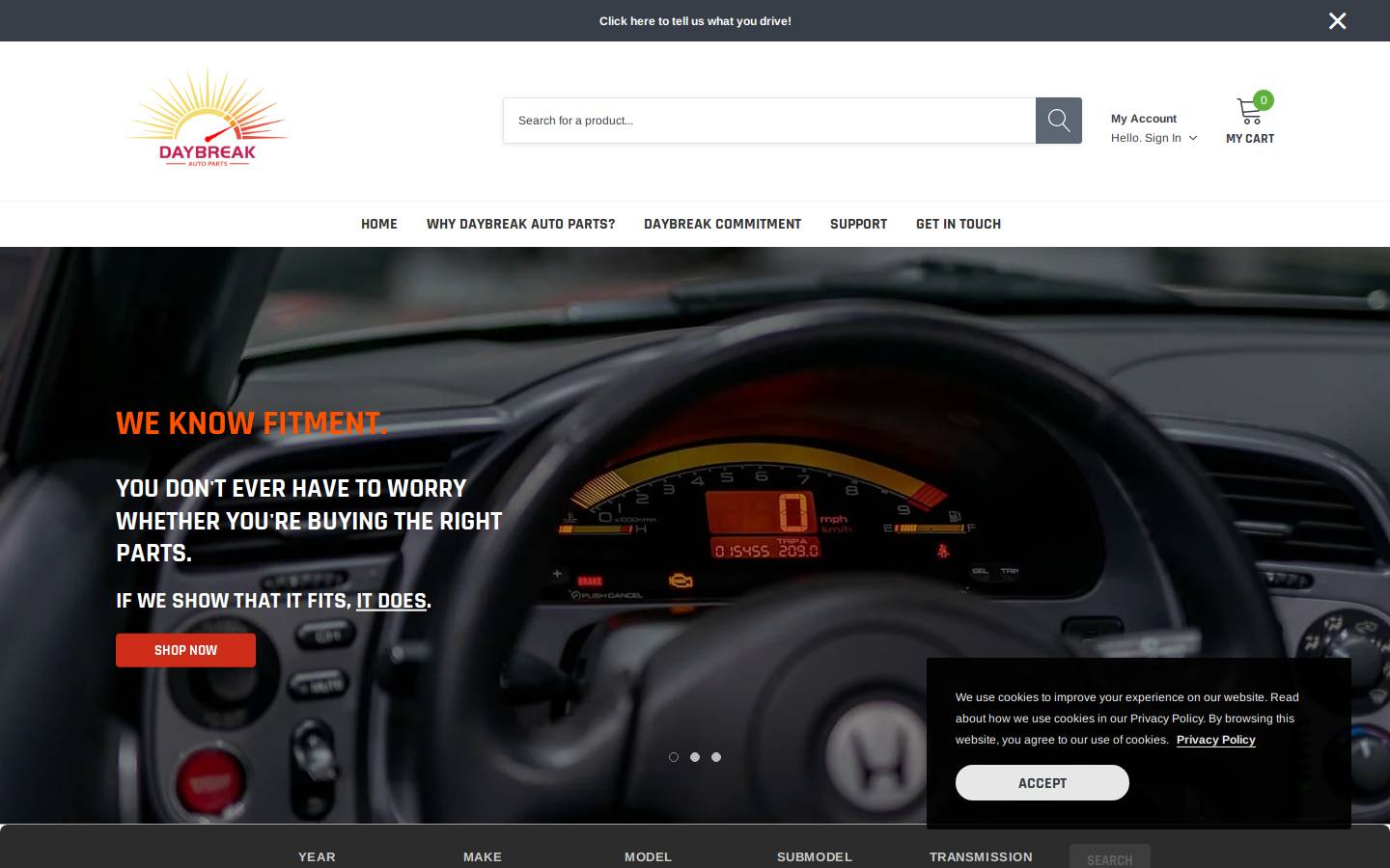 daybreakauto.com homepage screenshot