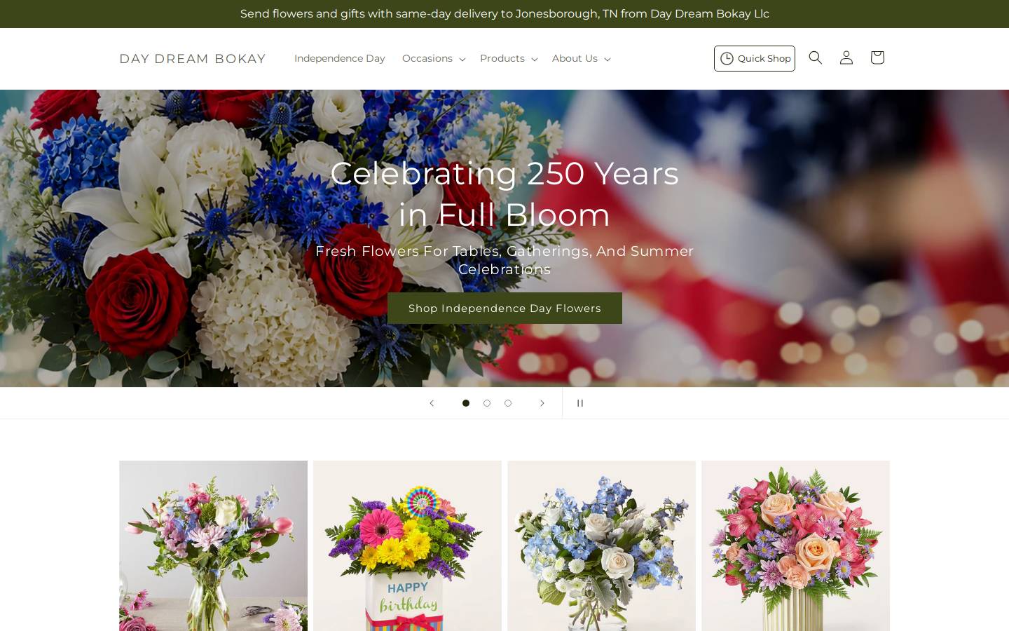 daydreambokayflorist.com homepage screenshot
