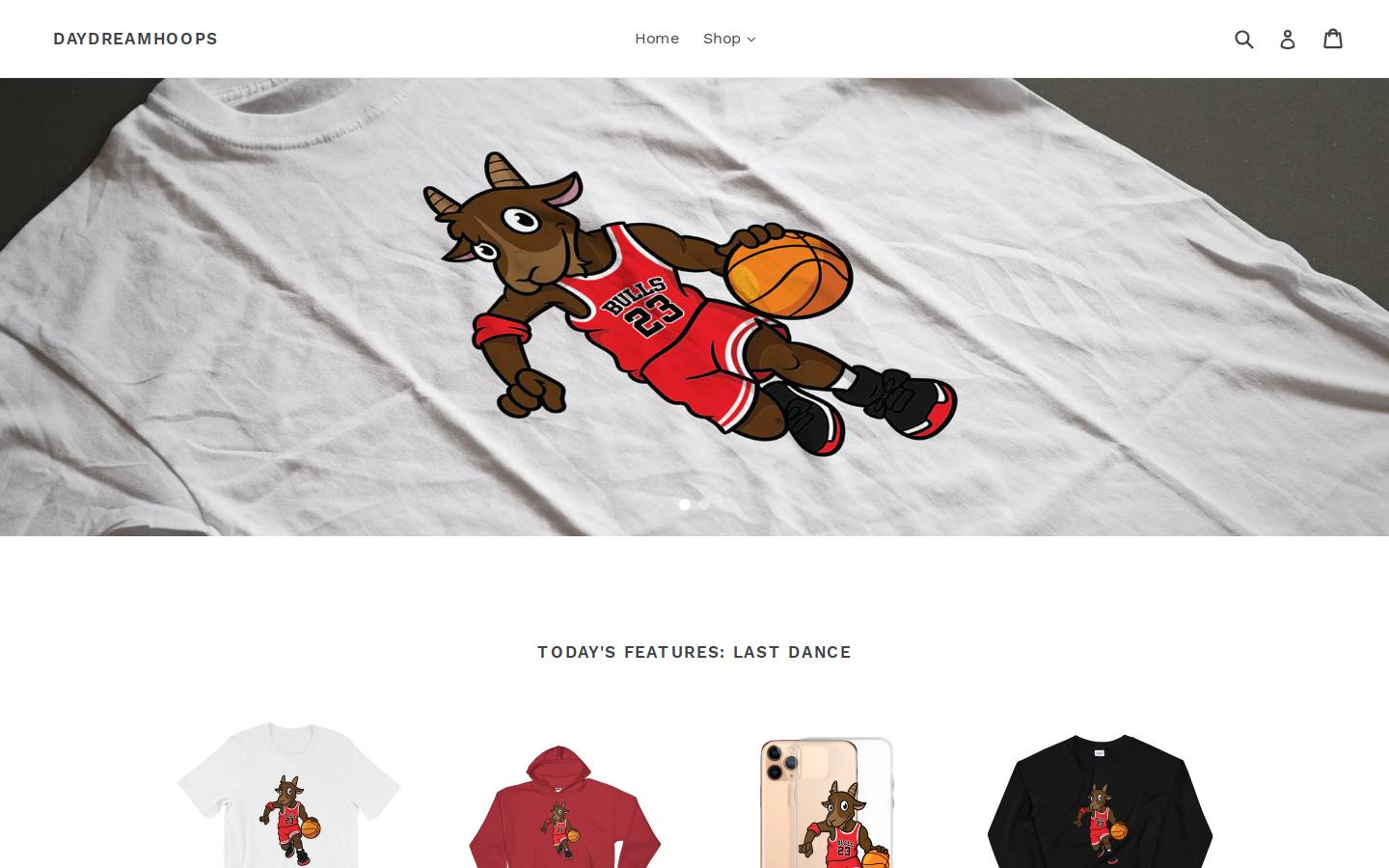 daydreamhoops.co homepage screenshot