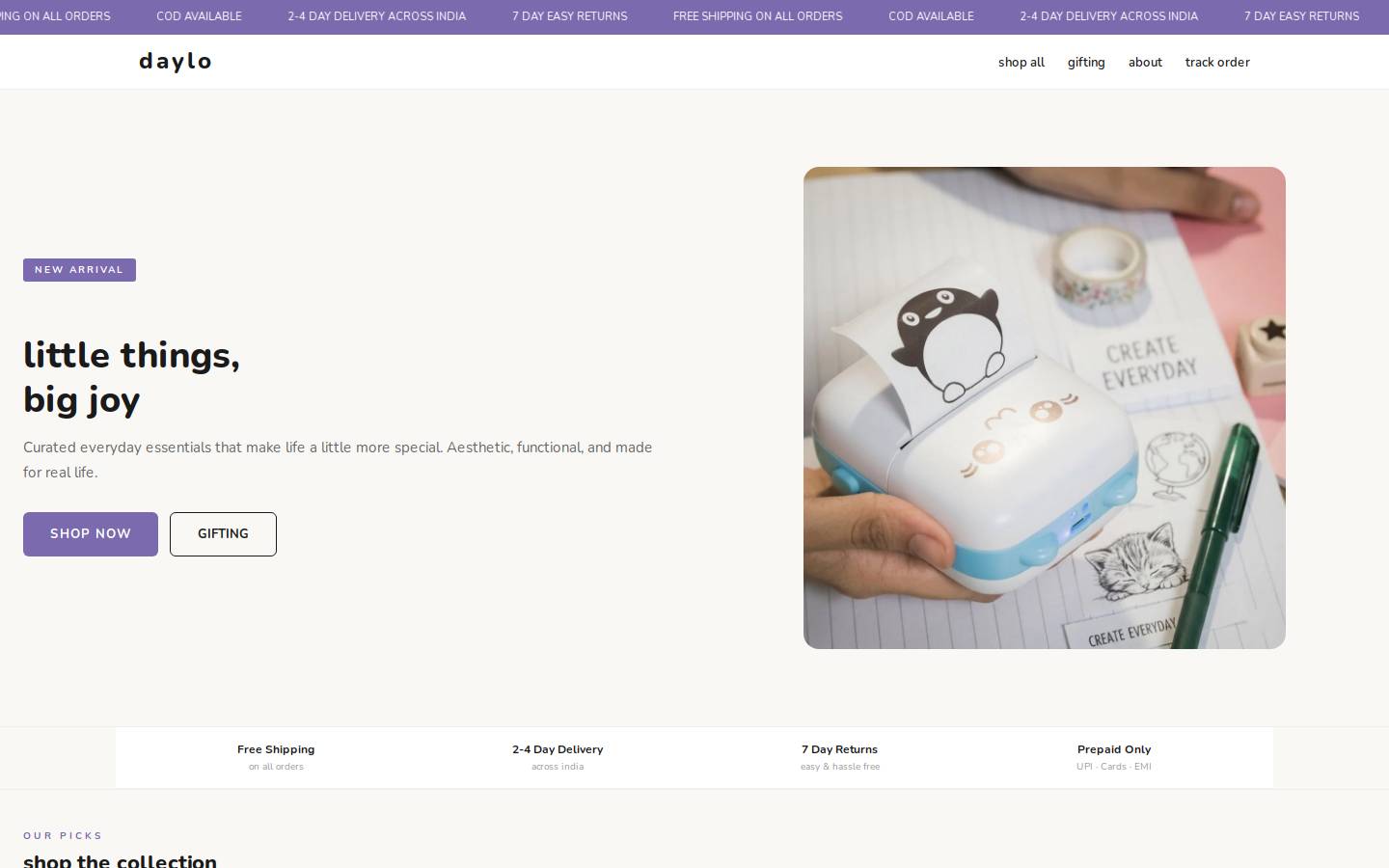 daylo.in homepage screenshot