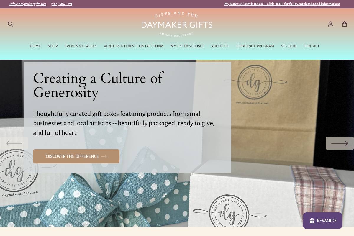 daymakergifts.net homepage screenshot