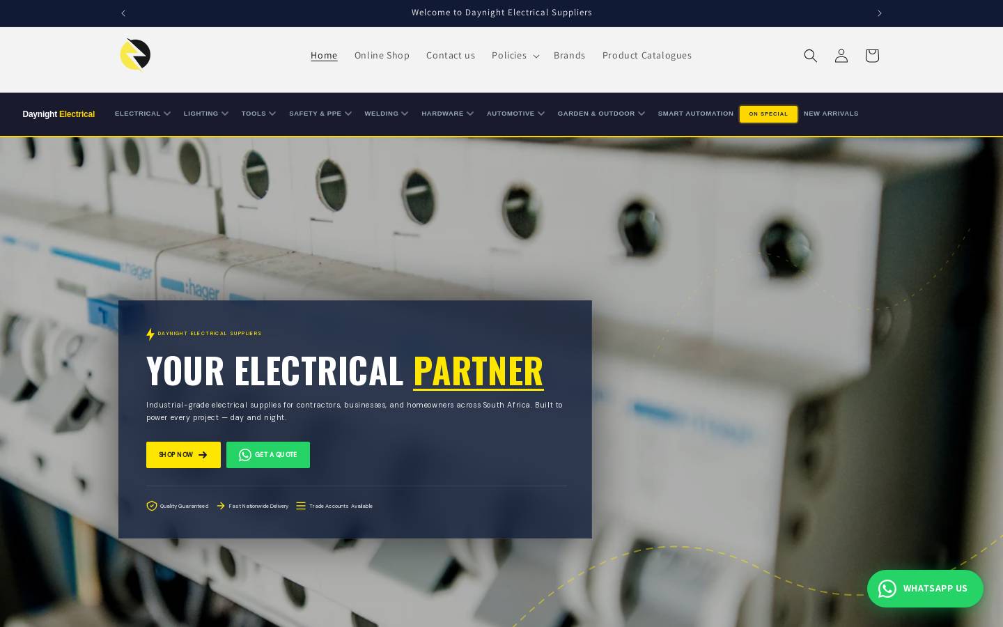 daynightpty.co.za homepage screenshot