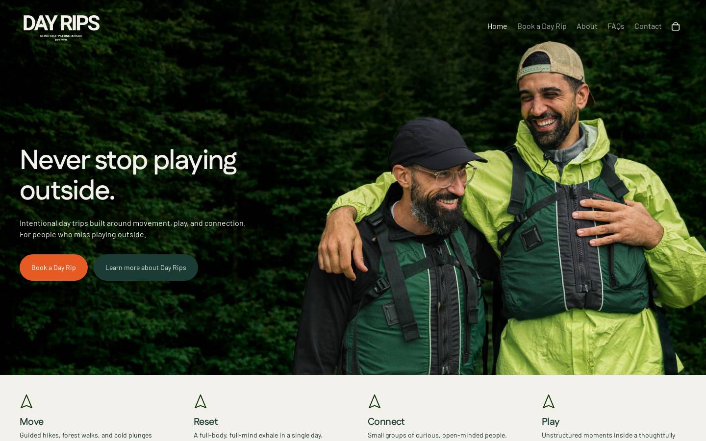 dayrips.com homepage screenshot
