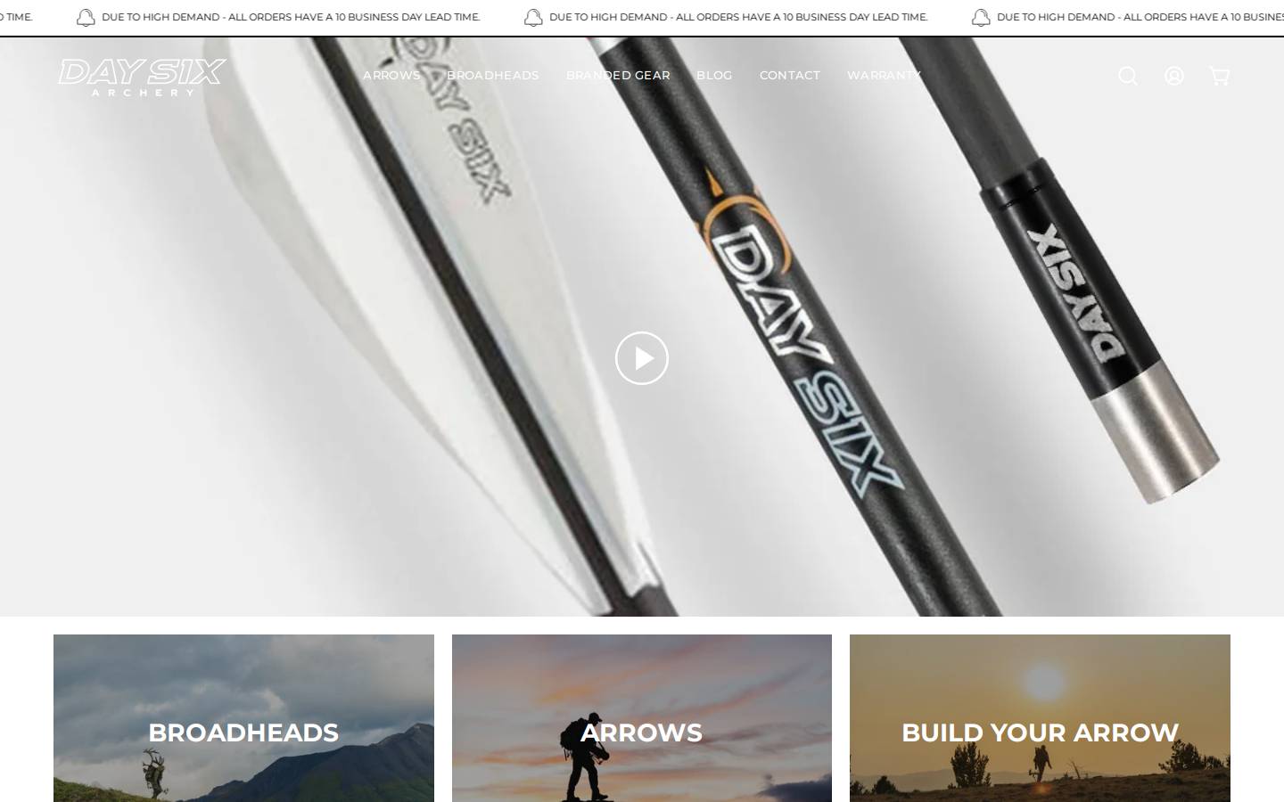daysixgear.com homepage screenshot