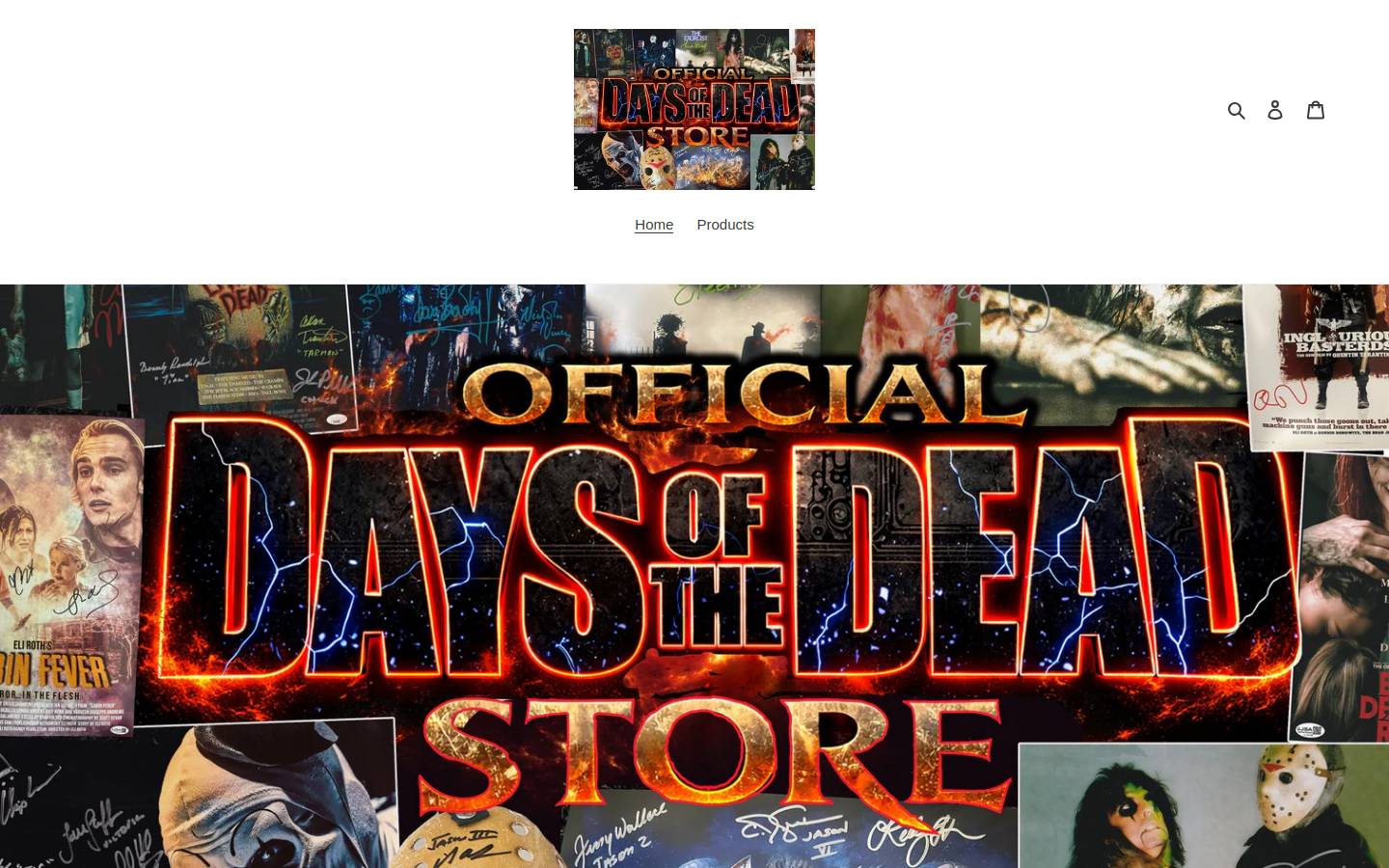 daysofthedeadstore.com homepage screenshot