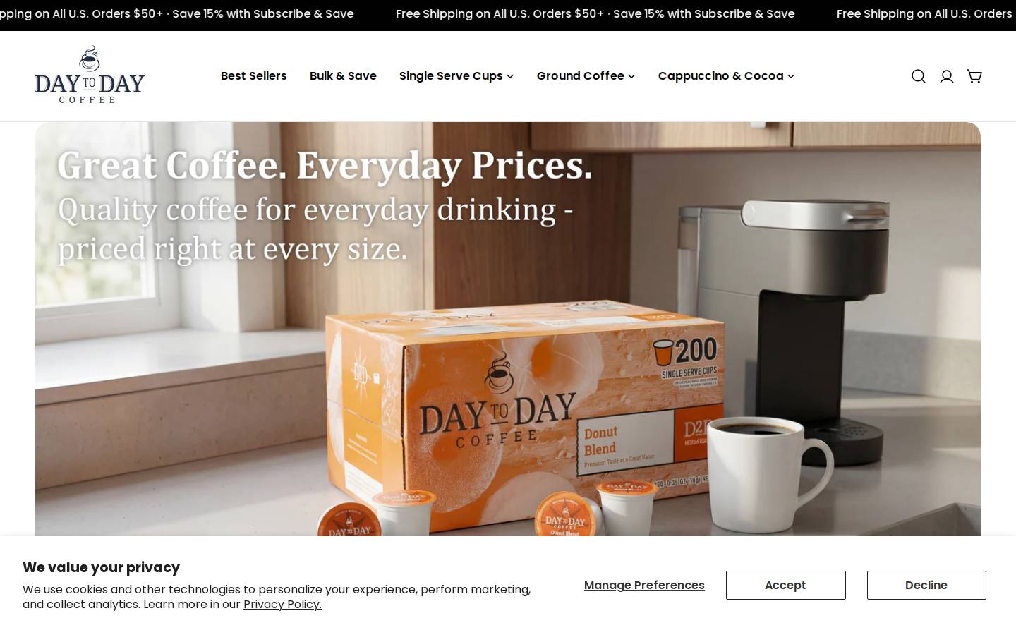 daytodaycoffee.com homepage screenshot