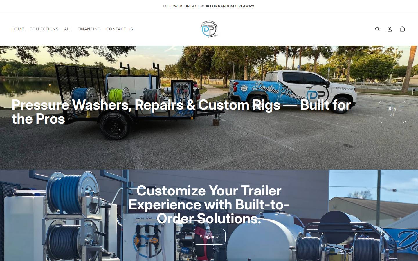 daytona-pressure.com homepage screenshot
