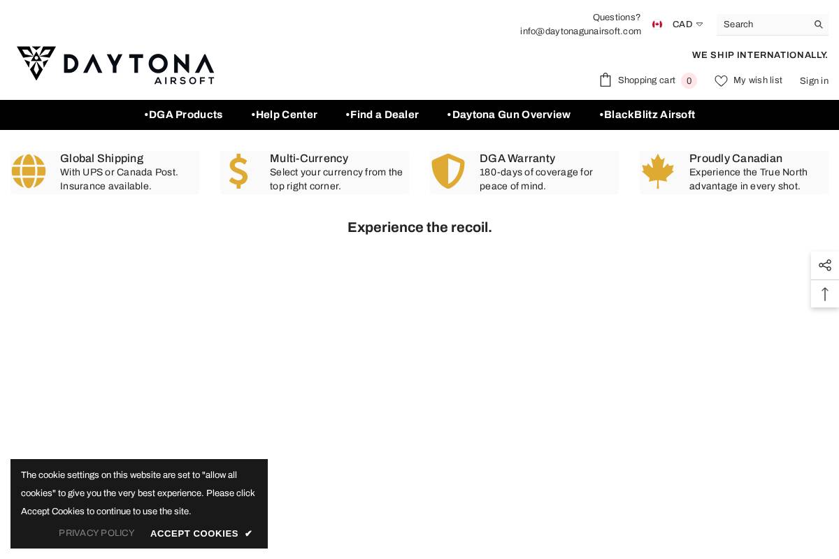 daytonagunairsoft.com homepage screenshot