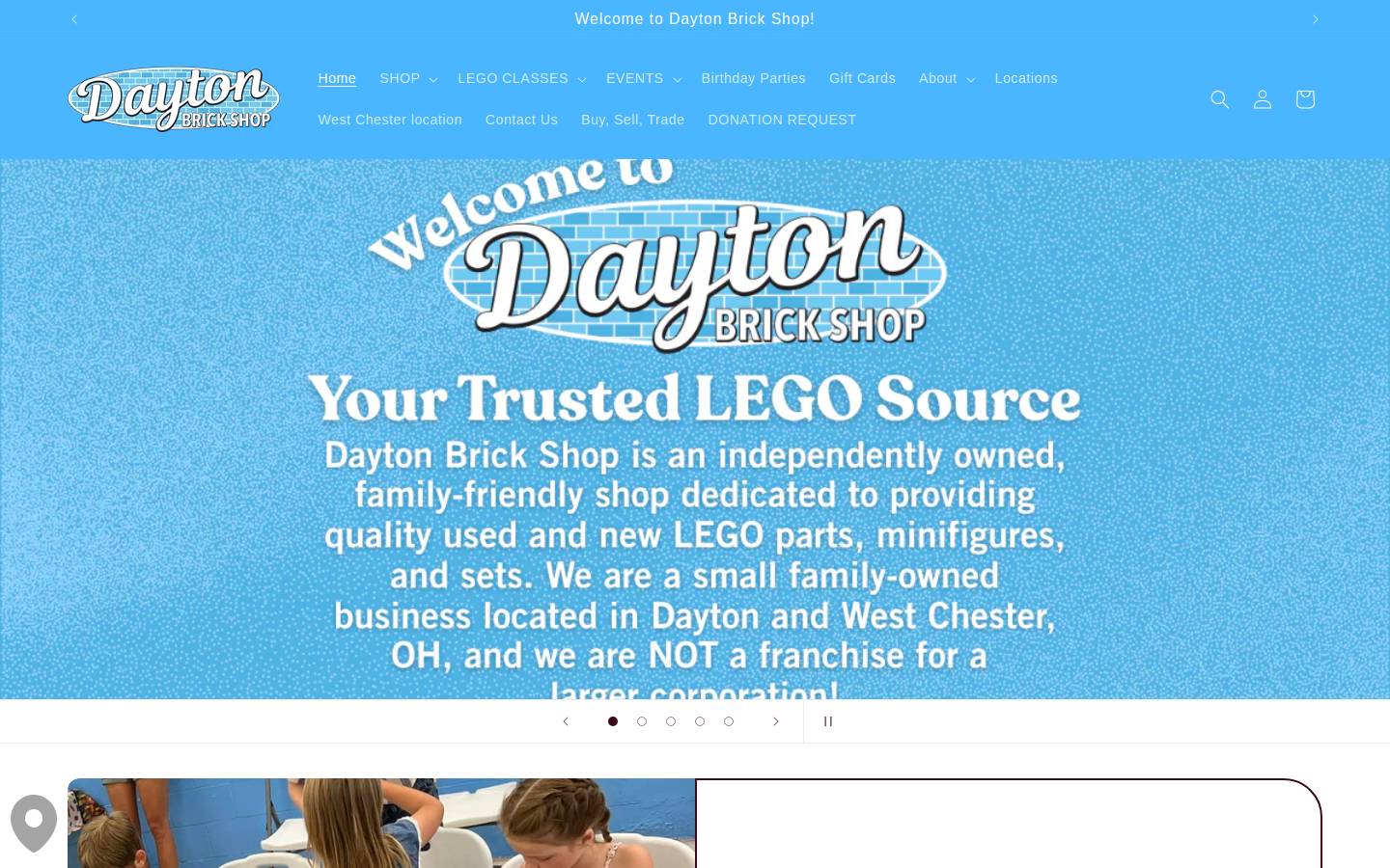 daytonbrickshop.com homepage screenshot