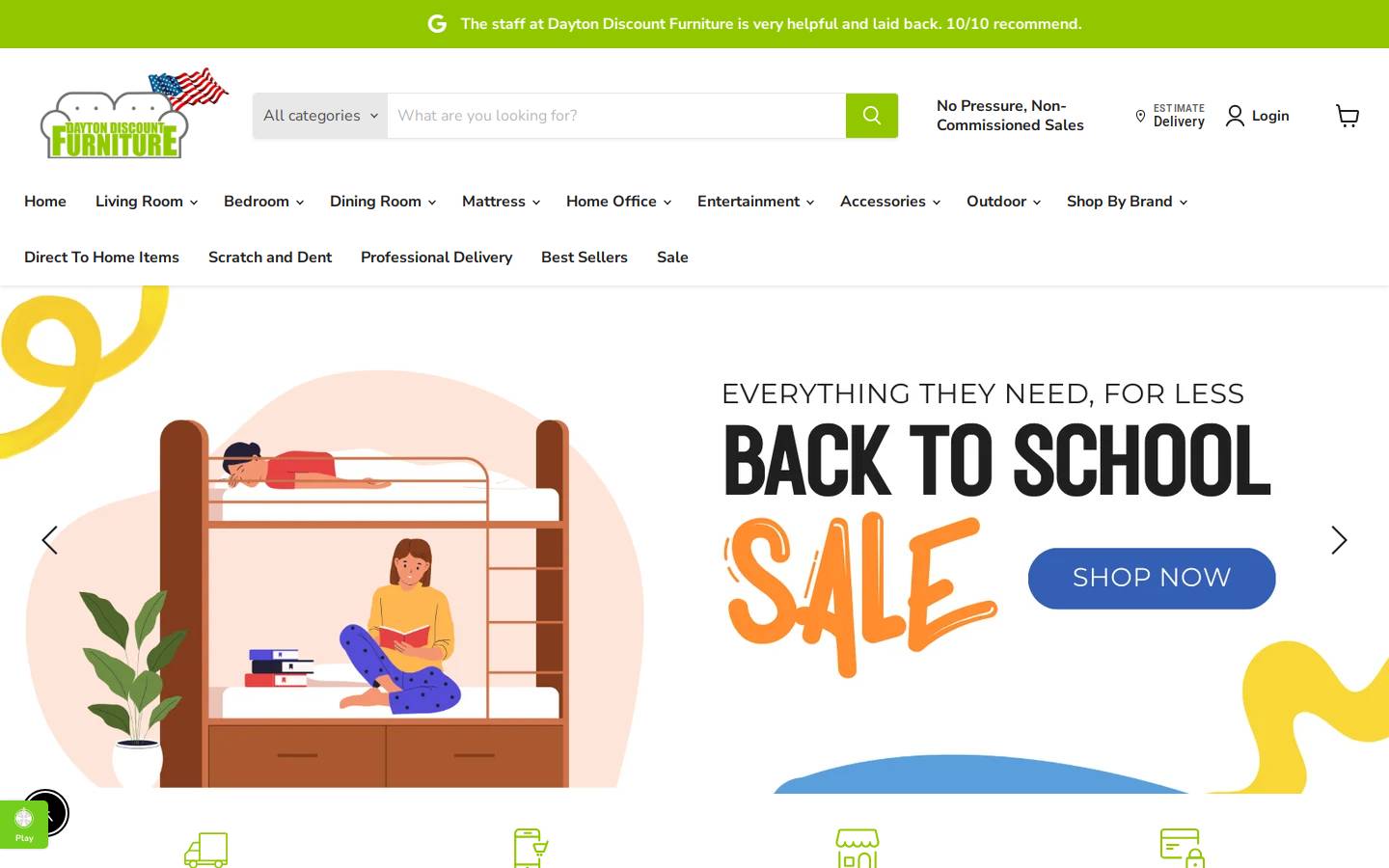 daytondiscountfurniture.com homepage screenshot