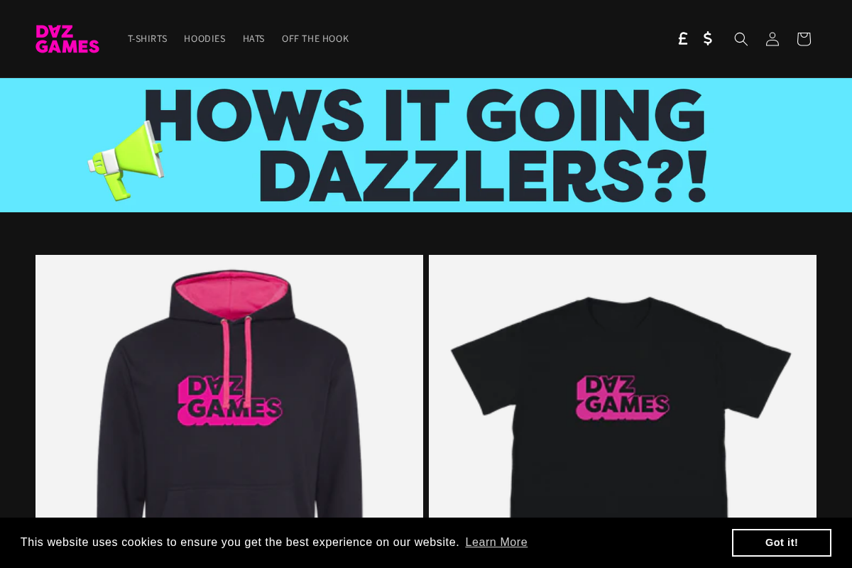 Daz Black uk homepage screenshot