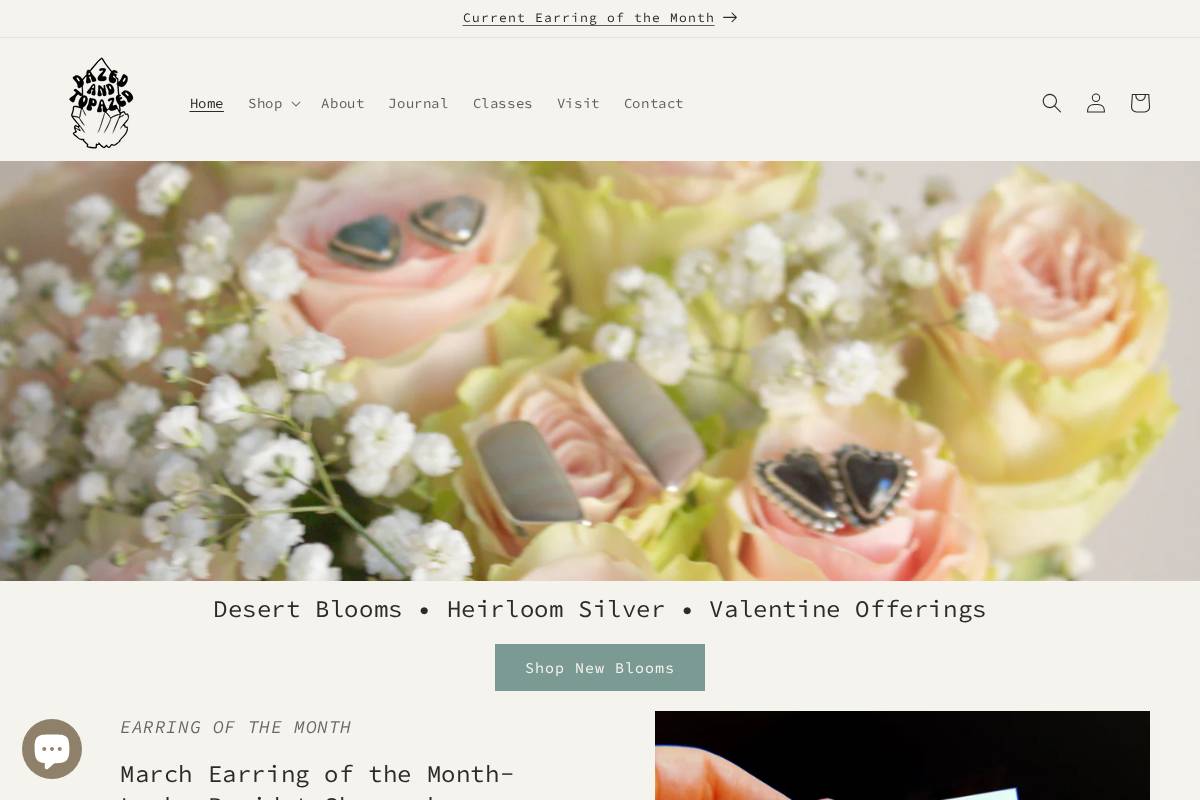 dazedandtopazed.com homepage screenshot