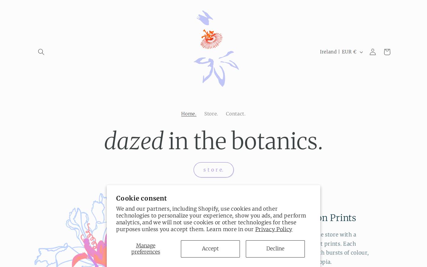 dazedinthebotanics.com homepage screenshot