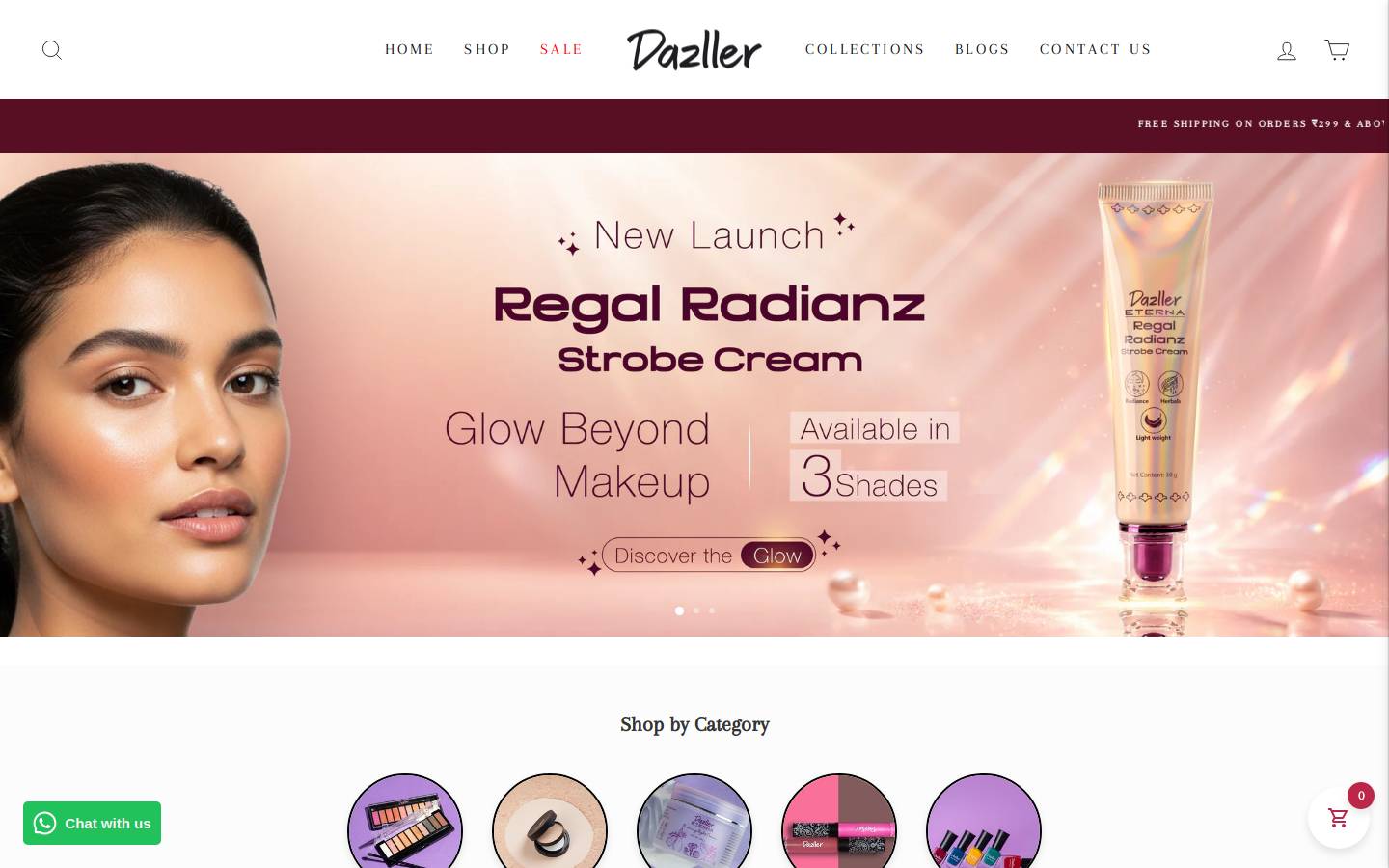 dazller.co.in homepage screenshot