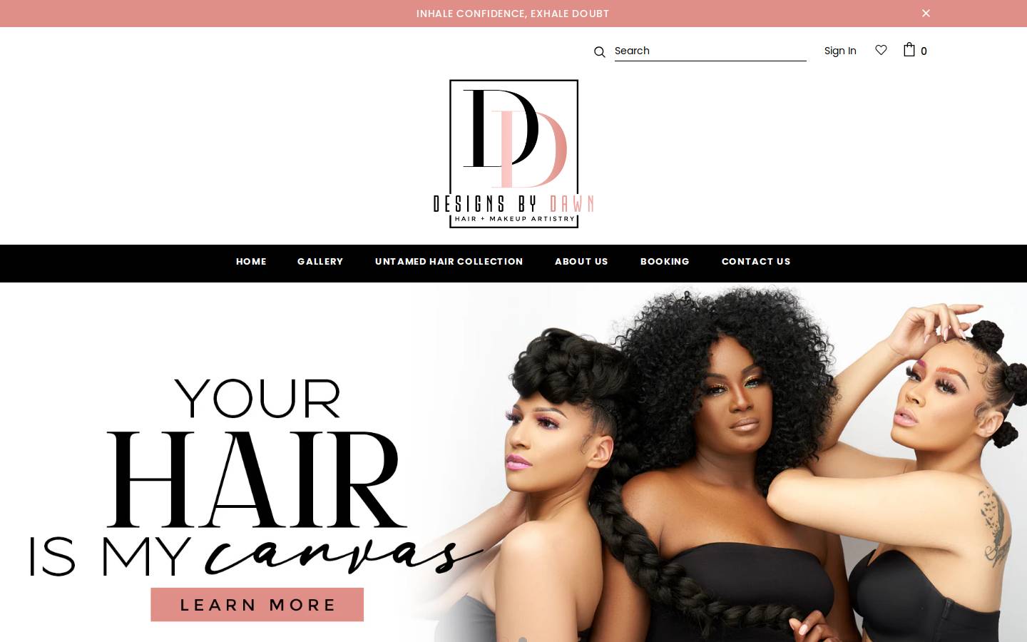 dbydartistry.com homepage screenshot