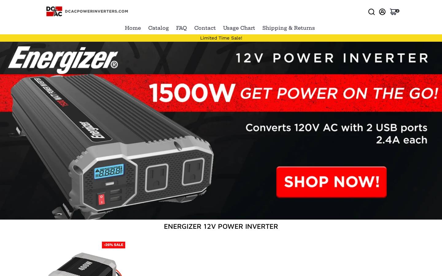 DC AC Power Inverters homepage screenshot