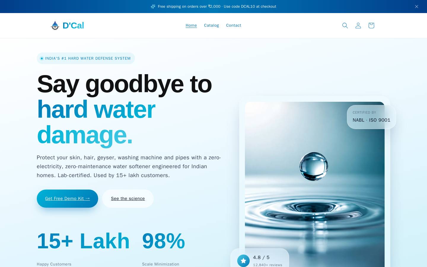 dcal.co.in homepage screenshot