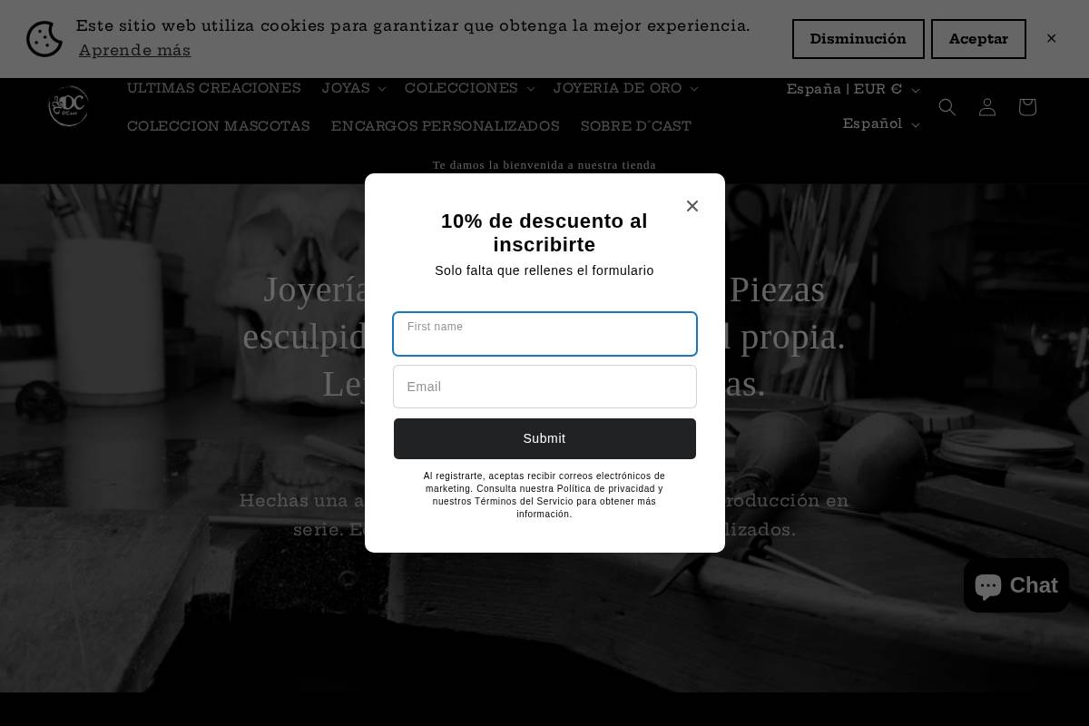 dcastjoyas.com homepage screenshot