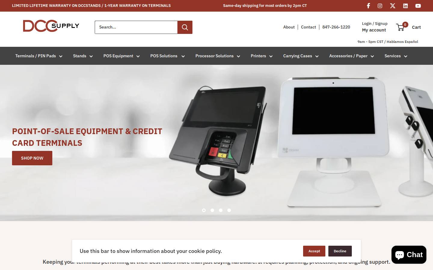 dccsupply.com homepage screenshot