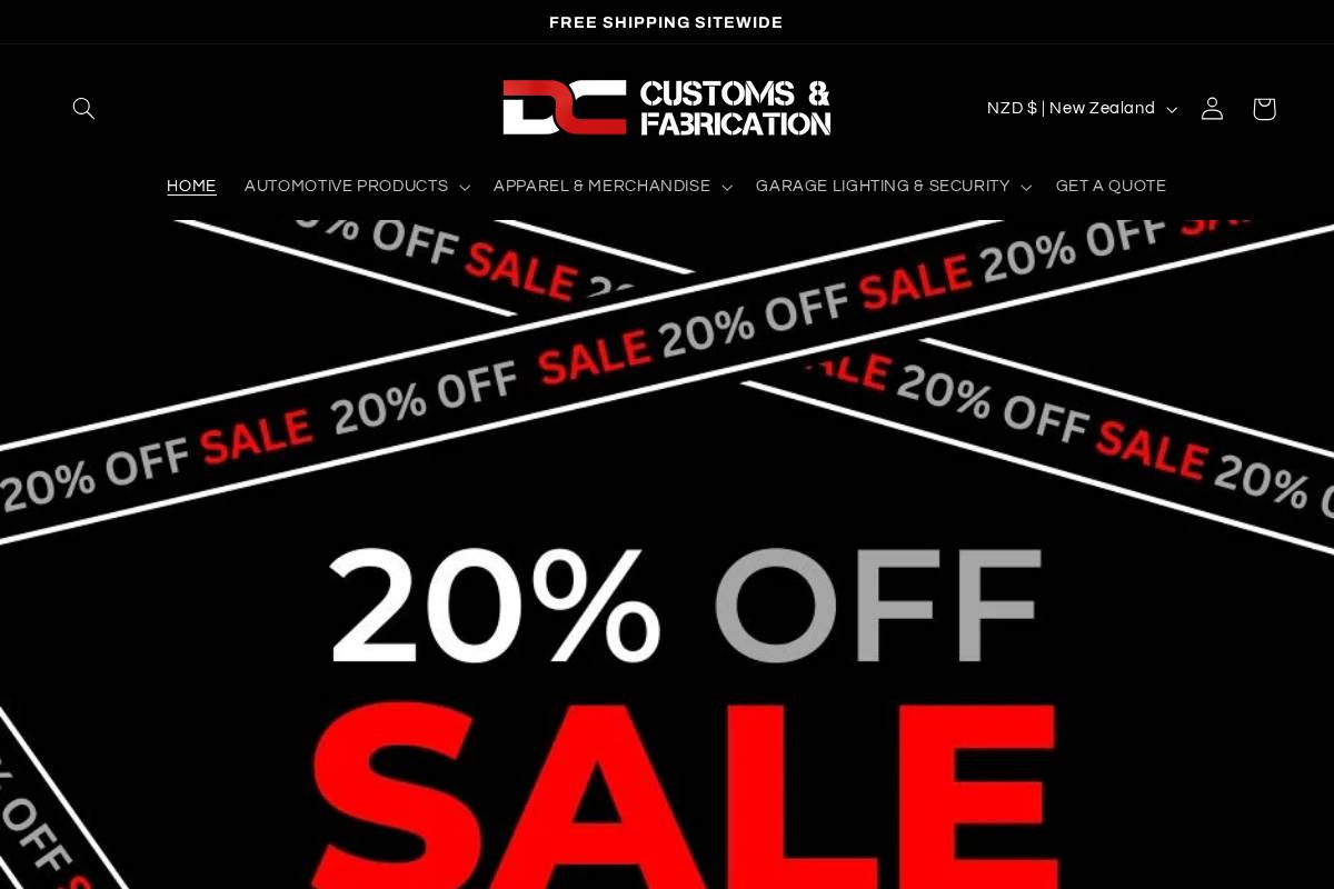 dccustomsandfabrication.com homepage screenshot