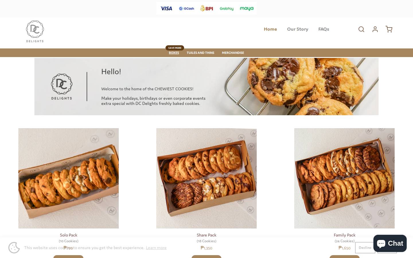dcdelights.com homepage screenshot