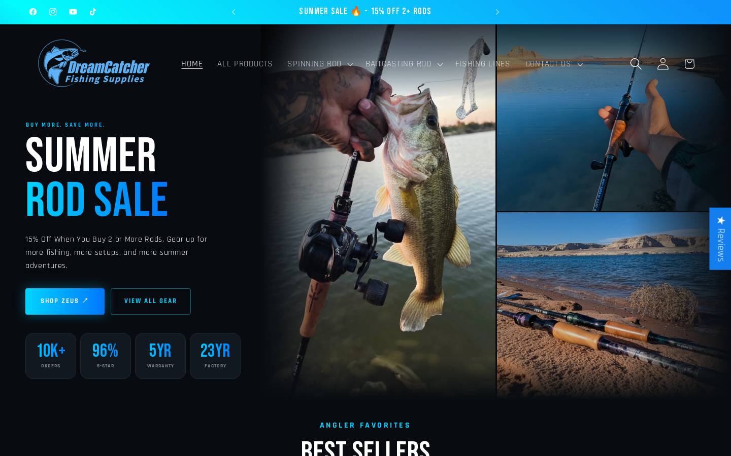 dcfishingsupplies.com homepage screenshot