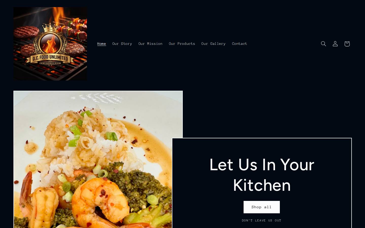 dcfoodunlimited.com homepage screenshot