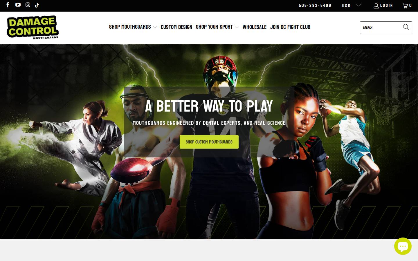 Dcmouthguards homepage screenshot