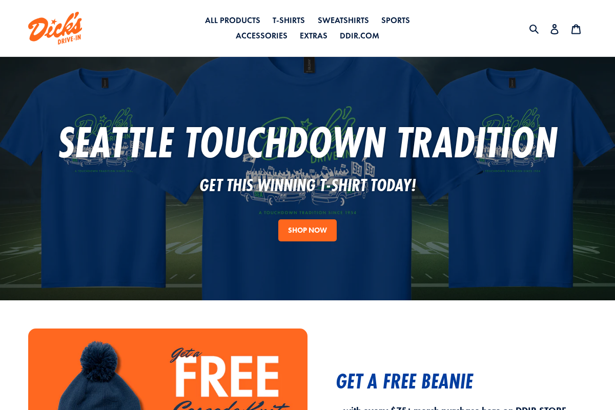 Dick's Drive-In Restaurants homepage screenshot