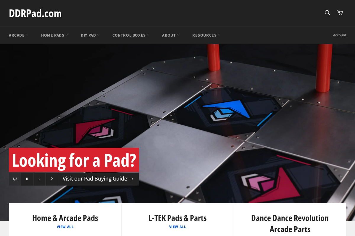 DDRPad.com homepage screenshot