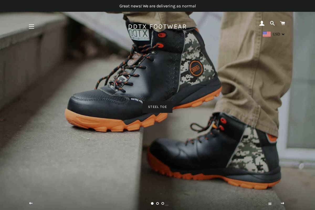 ddtxworksafetyshoes.com homepage screenshot