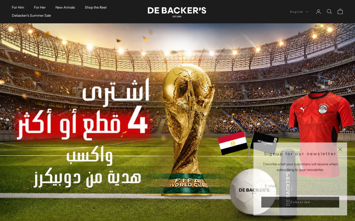 de-backers.com homepage screenshot
