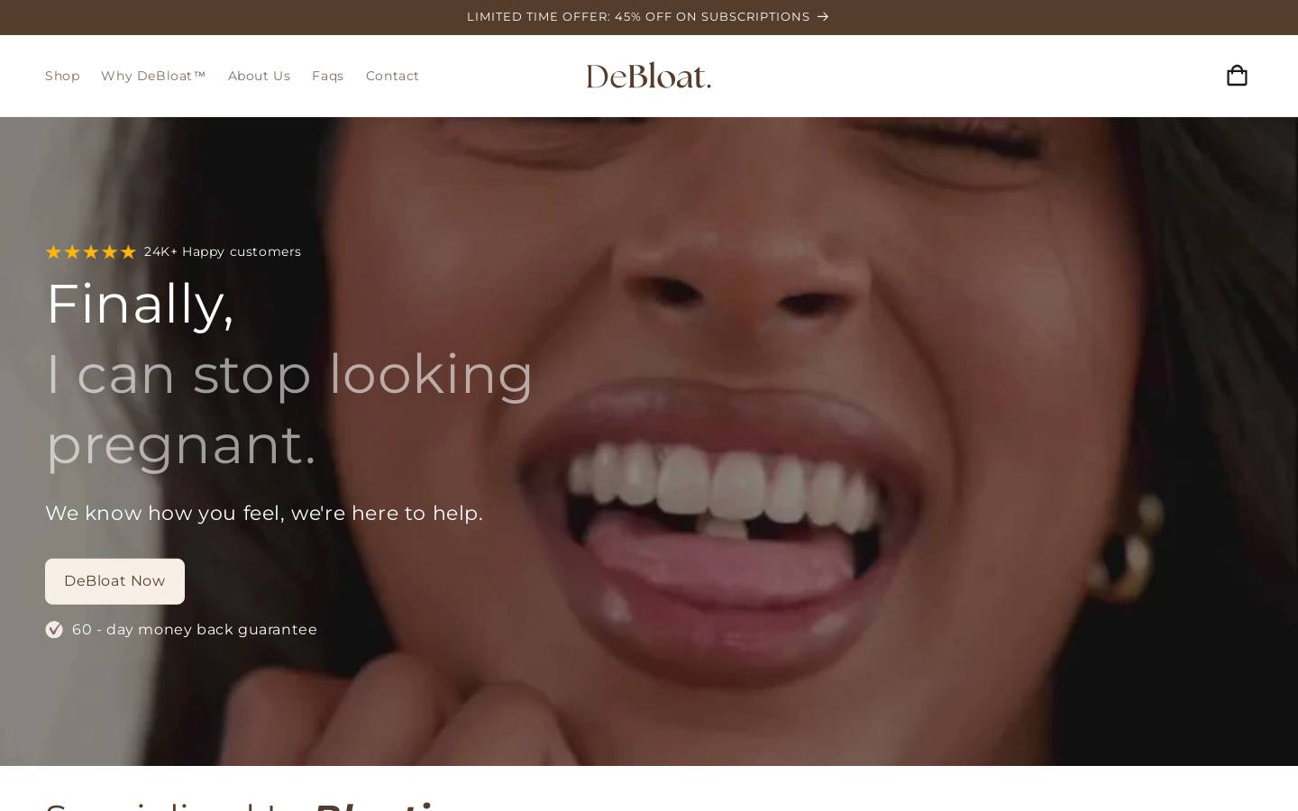 de-bloat.com homepage screenshot