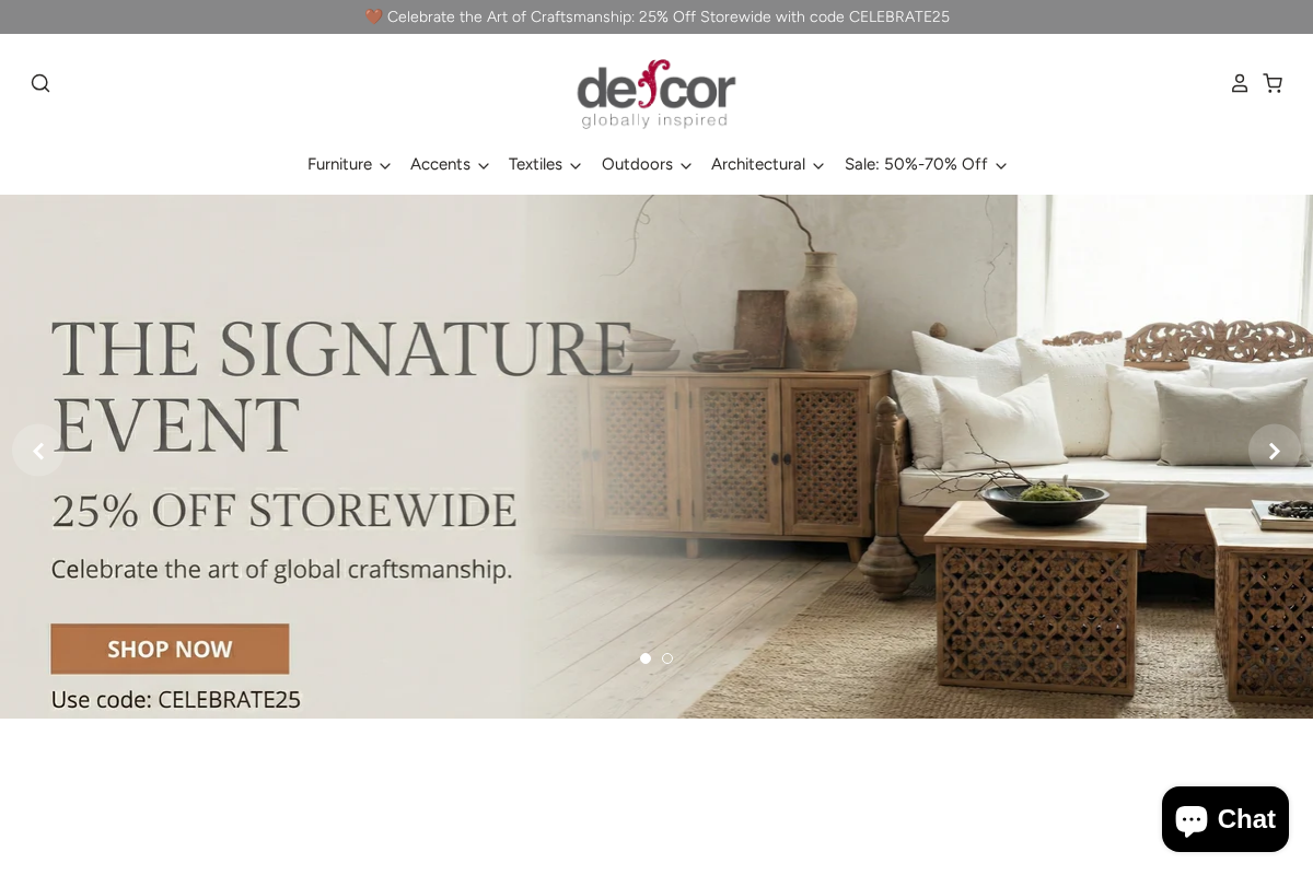 de-cor.com homepage screenshot