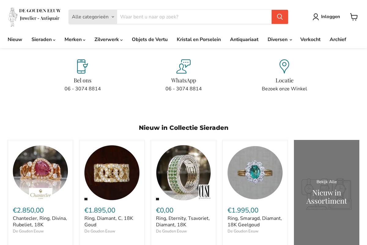 de-gouden-eeuw-juwelier.nl homepage screenshot