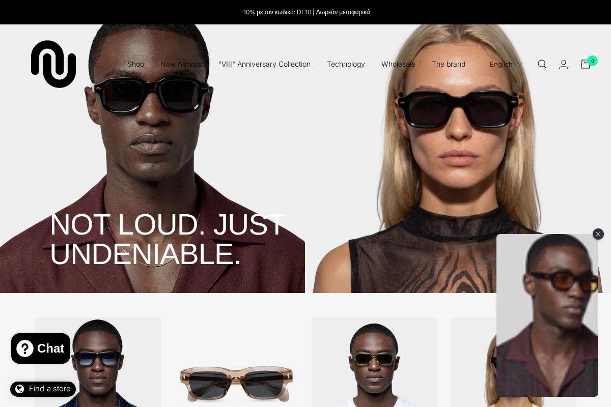DE-SUNGLASSES homepage screenshot