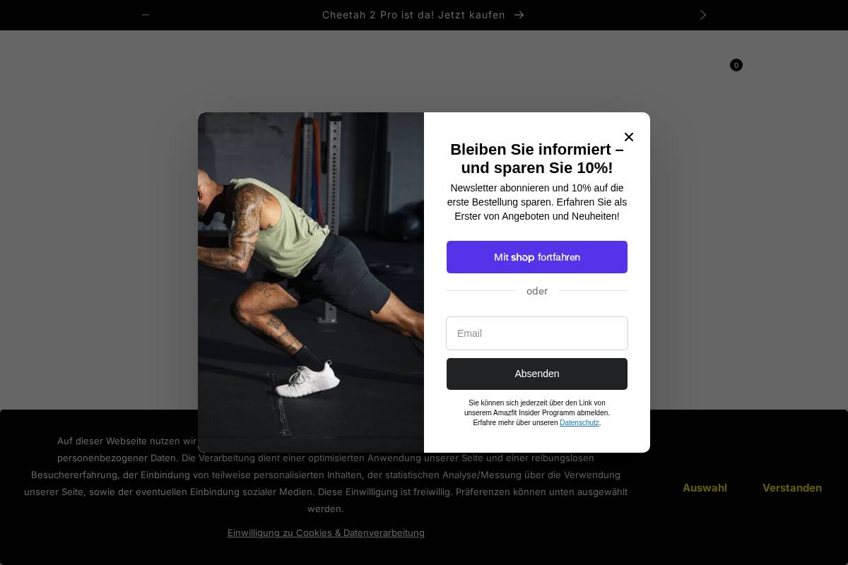 de.amazfit.com homepage screenshot