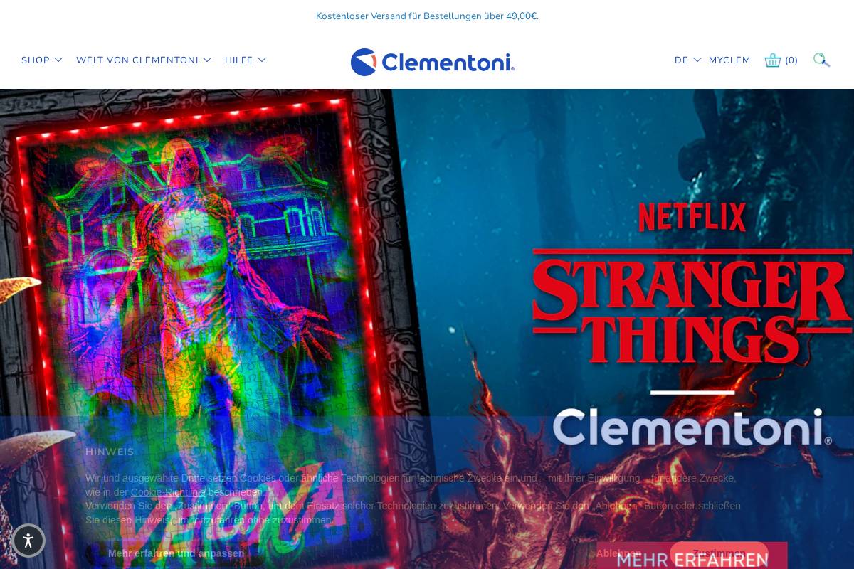 de.clementoni.com homepage screenshot