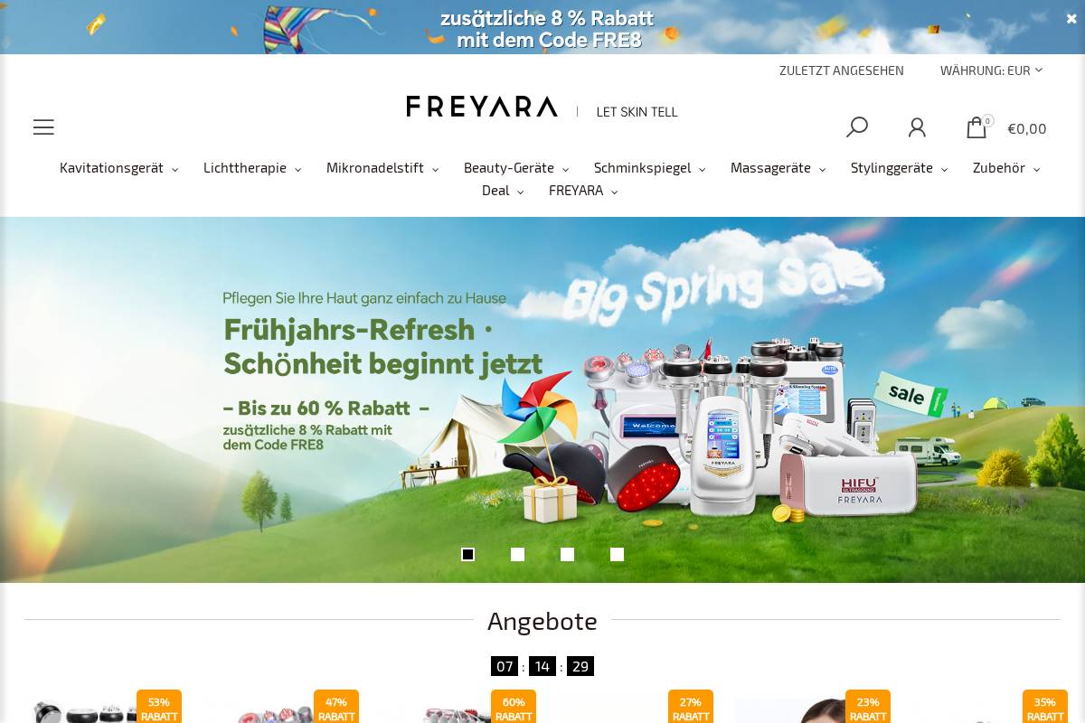 de.freyara.com homepage screenshot