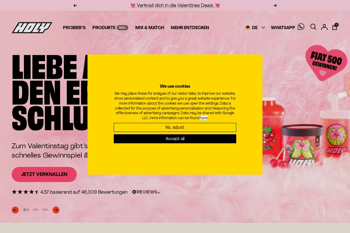 De Holy homepage screenshot