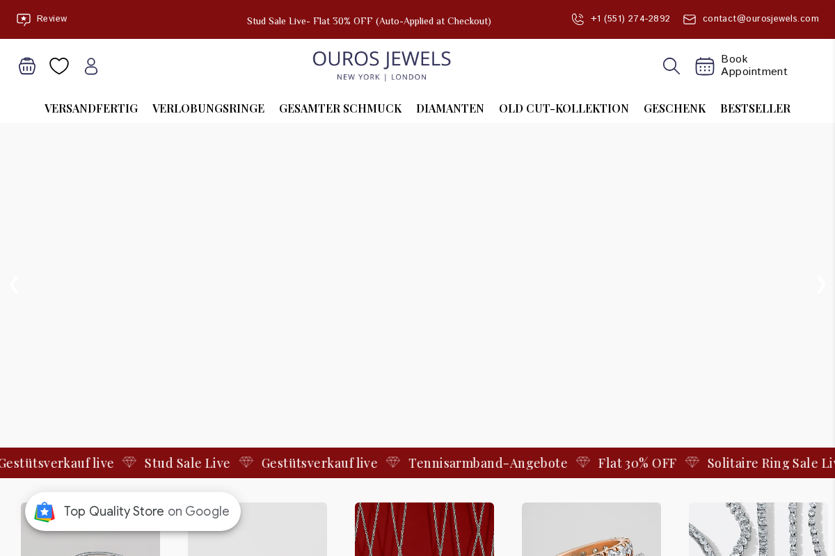 Ouros Jewels homepage screenshot