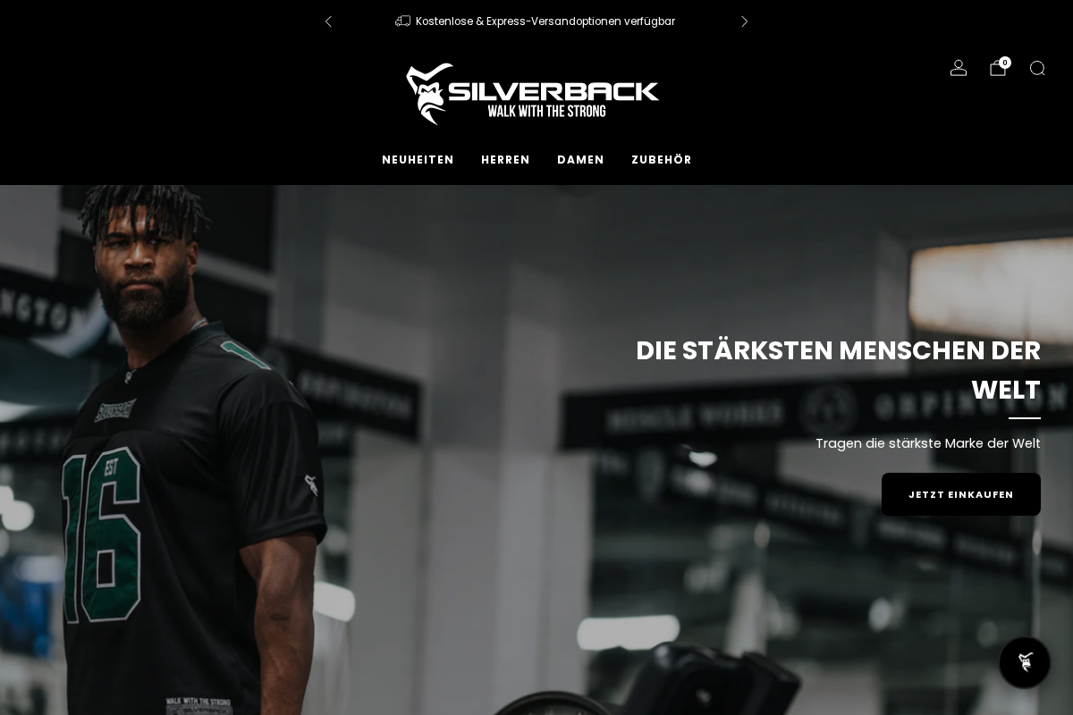 de.silverbackgymwear.com homepage screenshot