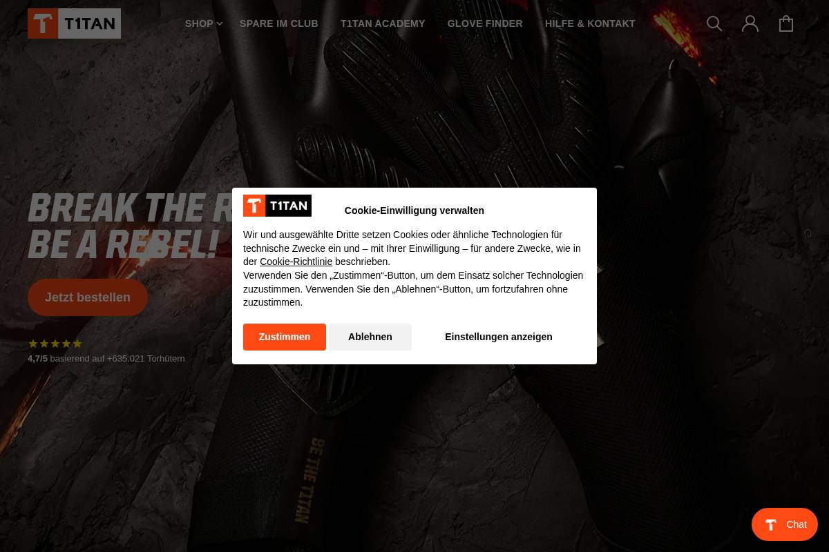de.t1tan.com homepage screenshot