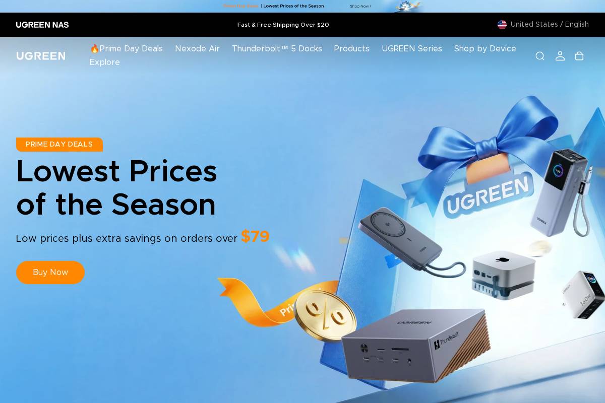 UGREEN DE homepage screenshot