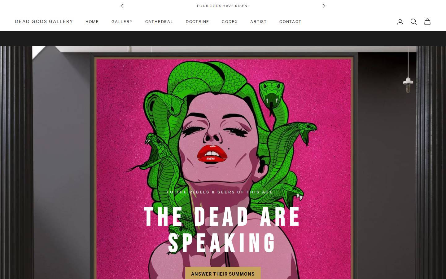 deadgodsgallery.com homepage screenshot