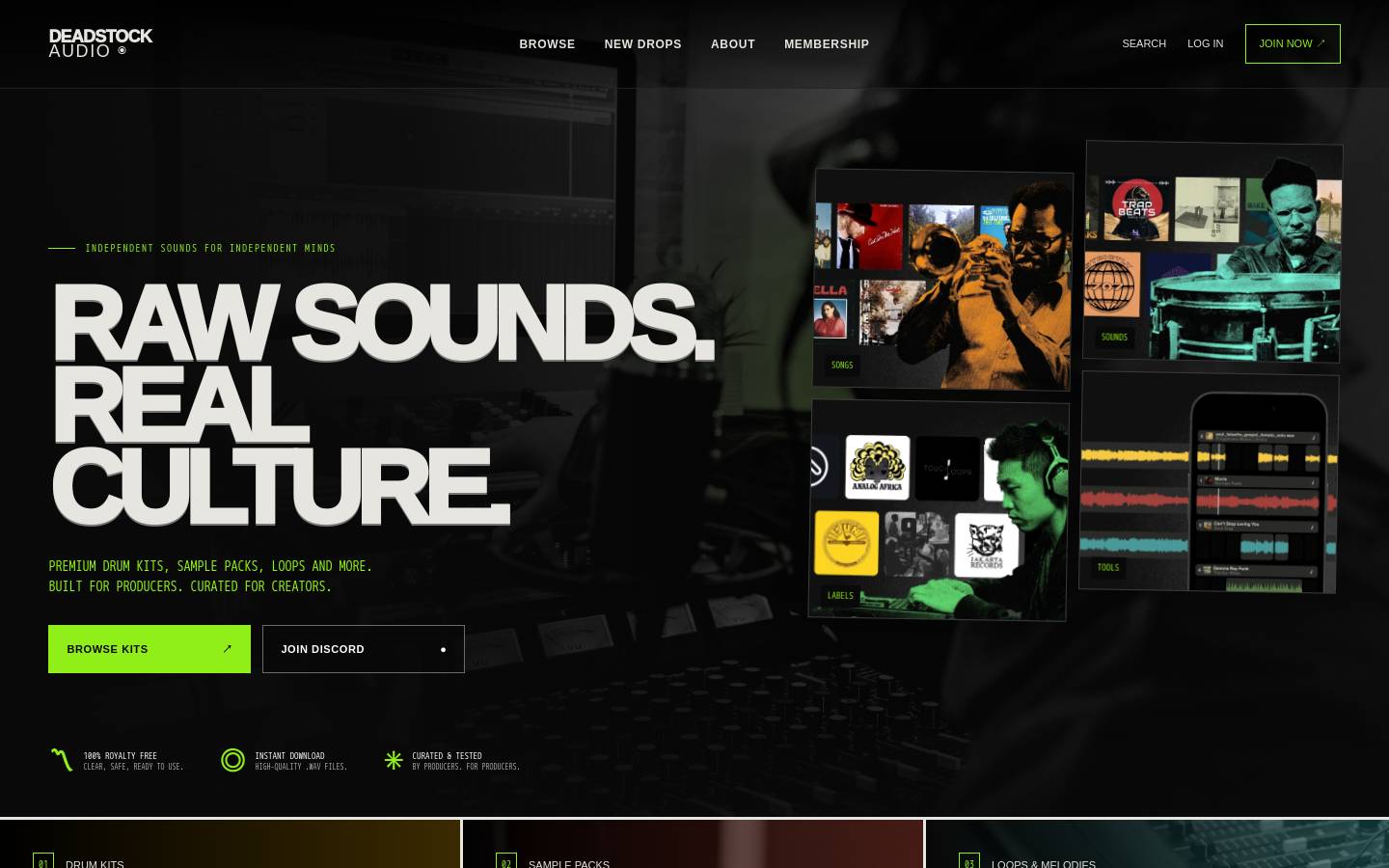 deadstockaudio.com homepage screenshot