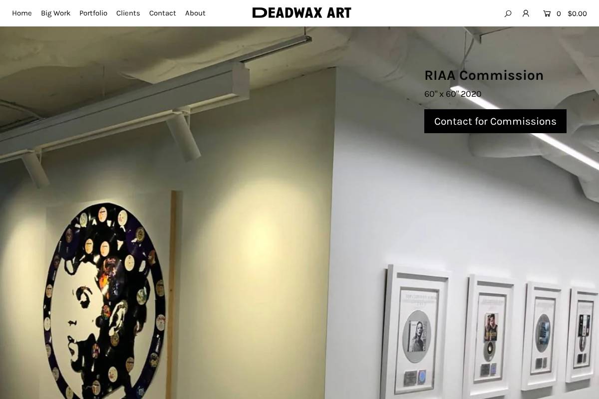 deadwaxart.com homepage screenshot